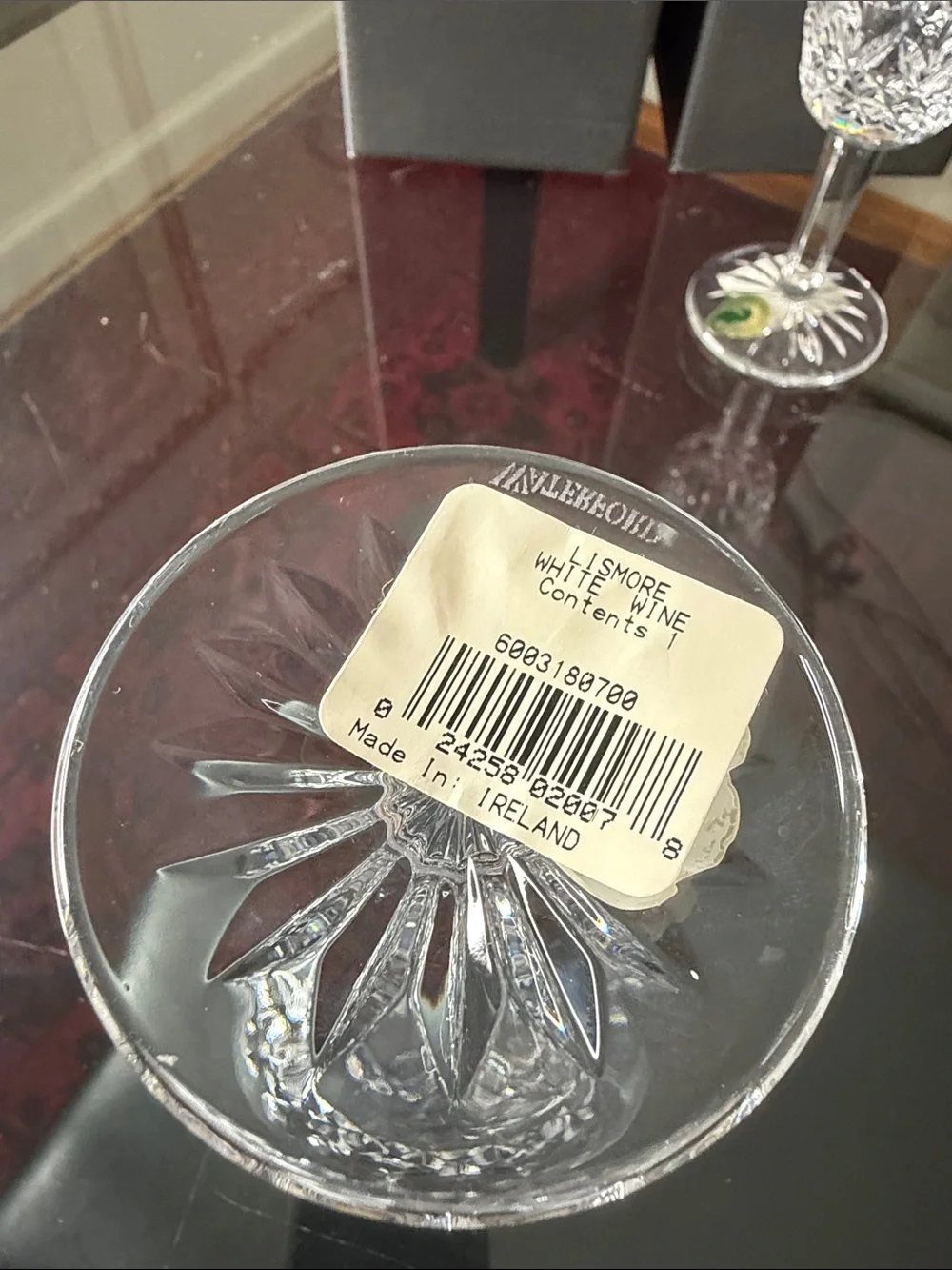Pair of Waterford Lismore White Wine Glasses Vintage 1996 NIB